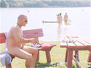 fortunate dude having a excellent time at the lake pt 3
